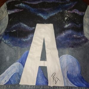 Victoria's Secret Studded Hand Painted Denim Jacket